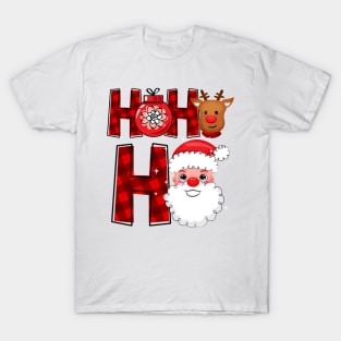 Ho Ho Ho Christmas Santa Reindeer rudolph T-Shirt